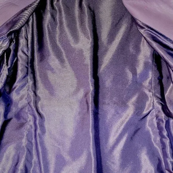 NEVER WORN - VINTAGE LIZ CLAIBORNE LAVENDER LEATHER JACKET - SIZE MEDIUM - Picture 8 of 11
